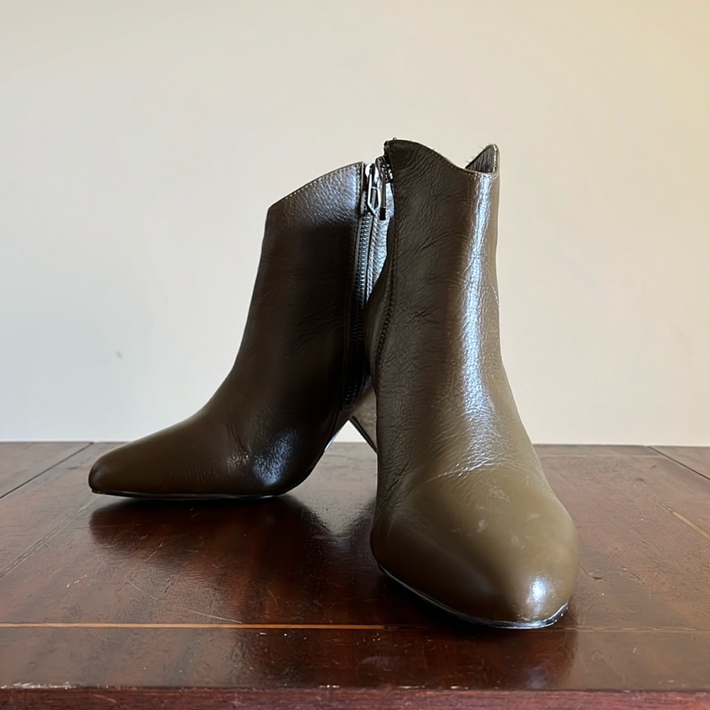 Botkier - Isabel Boots in Olive Leather - Size 8.5